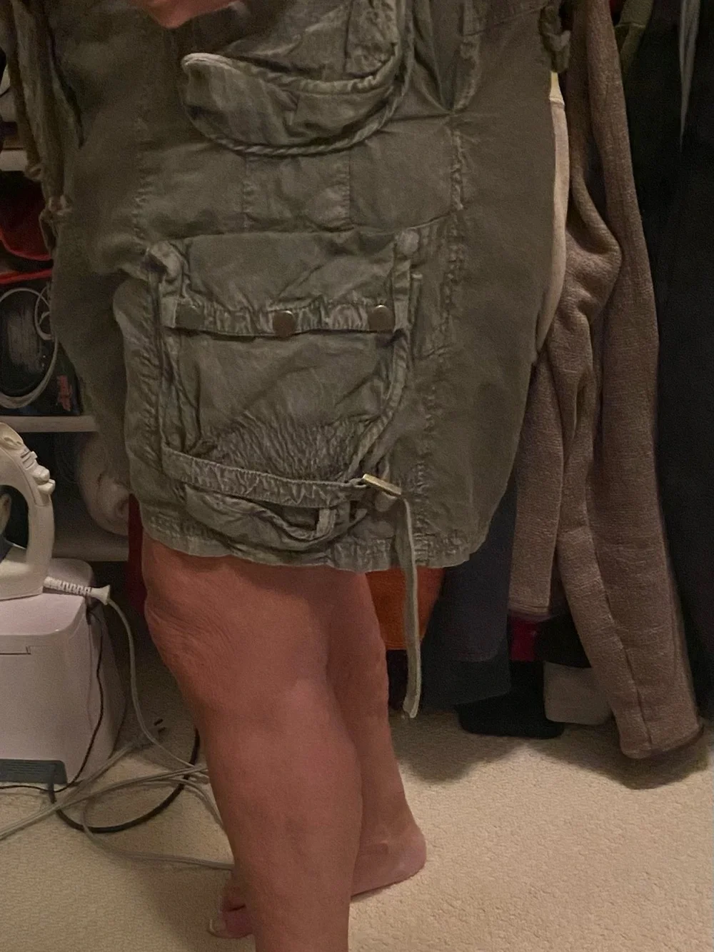 Free People Olive Green Cargo Shorts